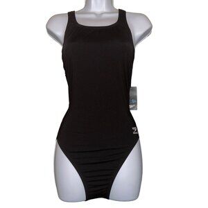 NWT Speedo Endurance + One Piece Swimsuit Womens 10 36 Super Proback Solid Black